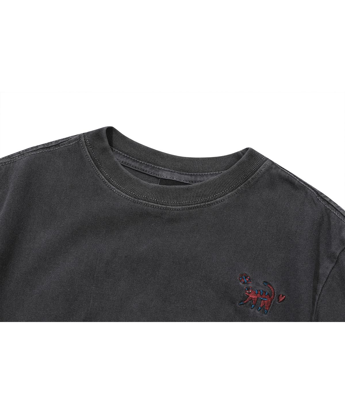 꼼파뇨 키즈(CPGN KIDS) KIDS 캣스티치 피그먼트 롱슬리브 스모크블랙