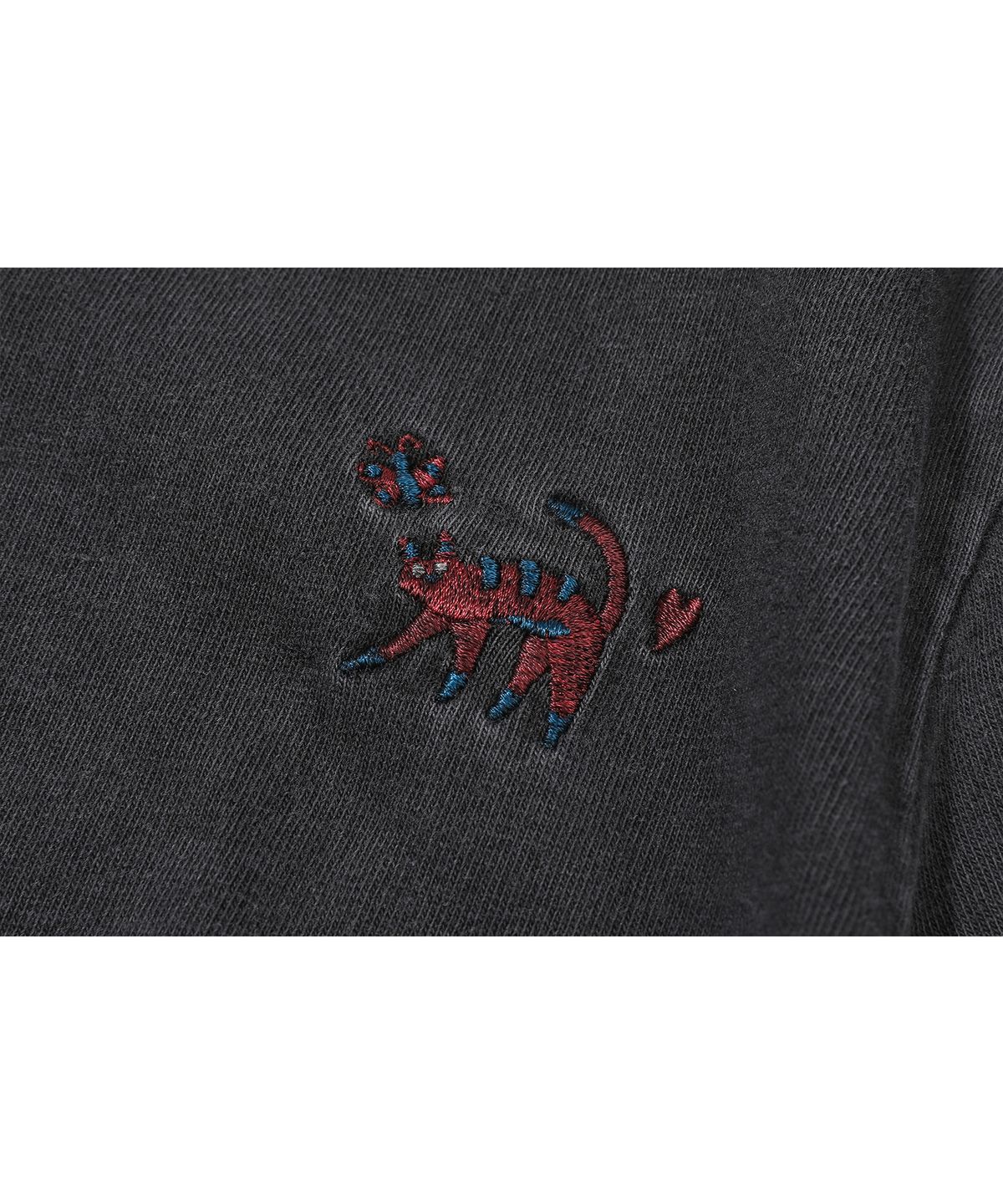 꼼파뇨 키즈(CPGN KIDS) KIDS 캣스티치 피그먼트 롱슬리브 스모크블랙