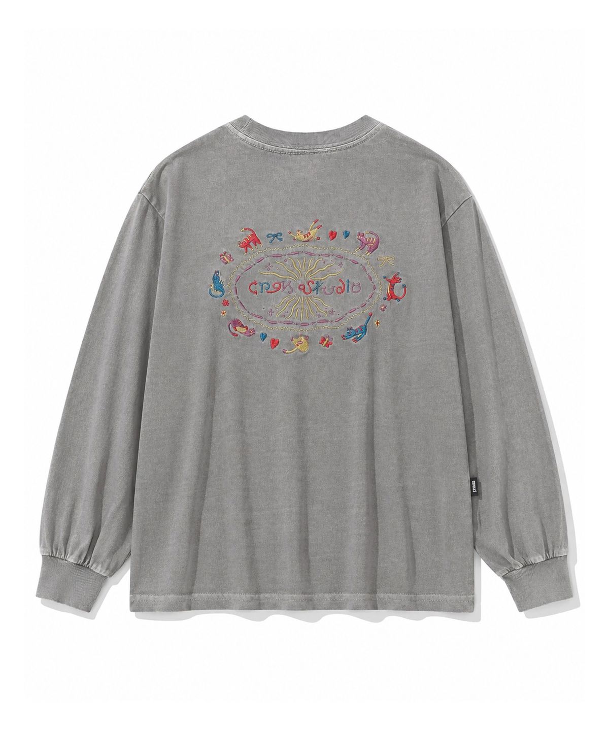 꼼파뇨 키즈(CPGN KIDS) KIDS 캣스티치 피그먼트 롱슬리브 고스트그레이