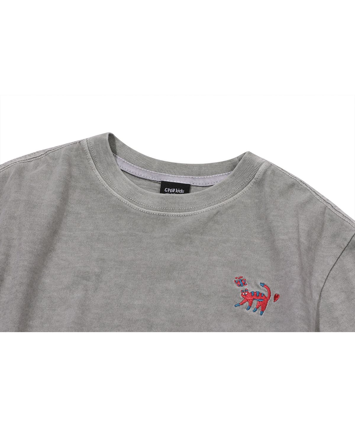 꼼파뇨 키즈(CPGN KIDS) KIDS 캣스티치 피그먼트 롱슬리브 고스트그레이