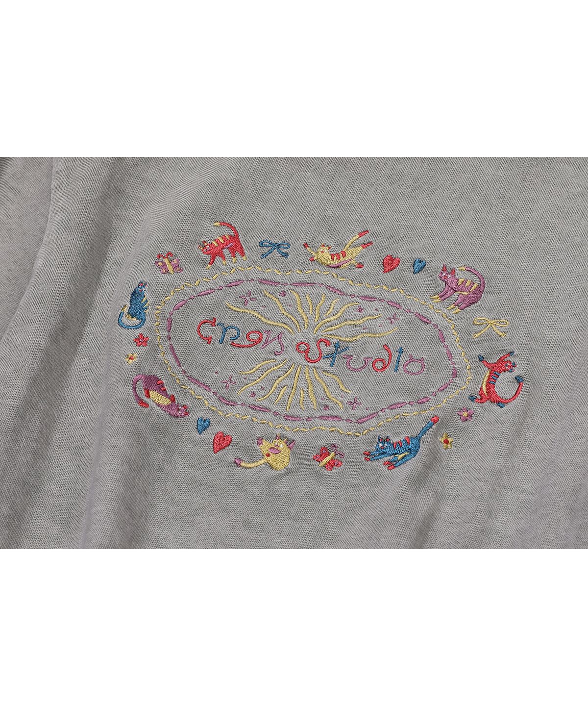 꼼파뇨 키즈(CPGN KIDS) KIDS 캣스티치 피그먼트 롱슬리브 고스트그레이
