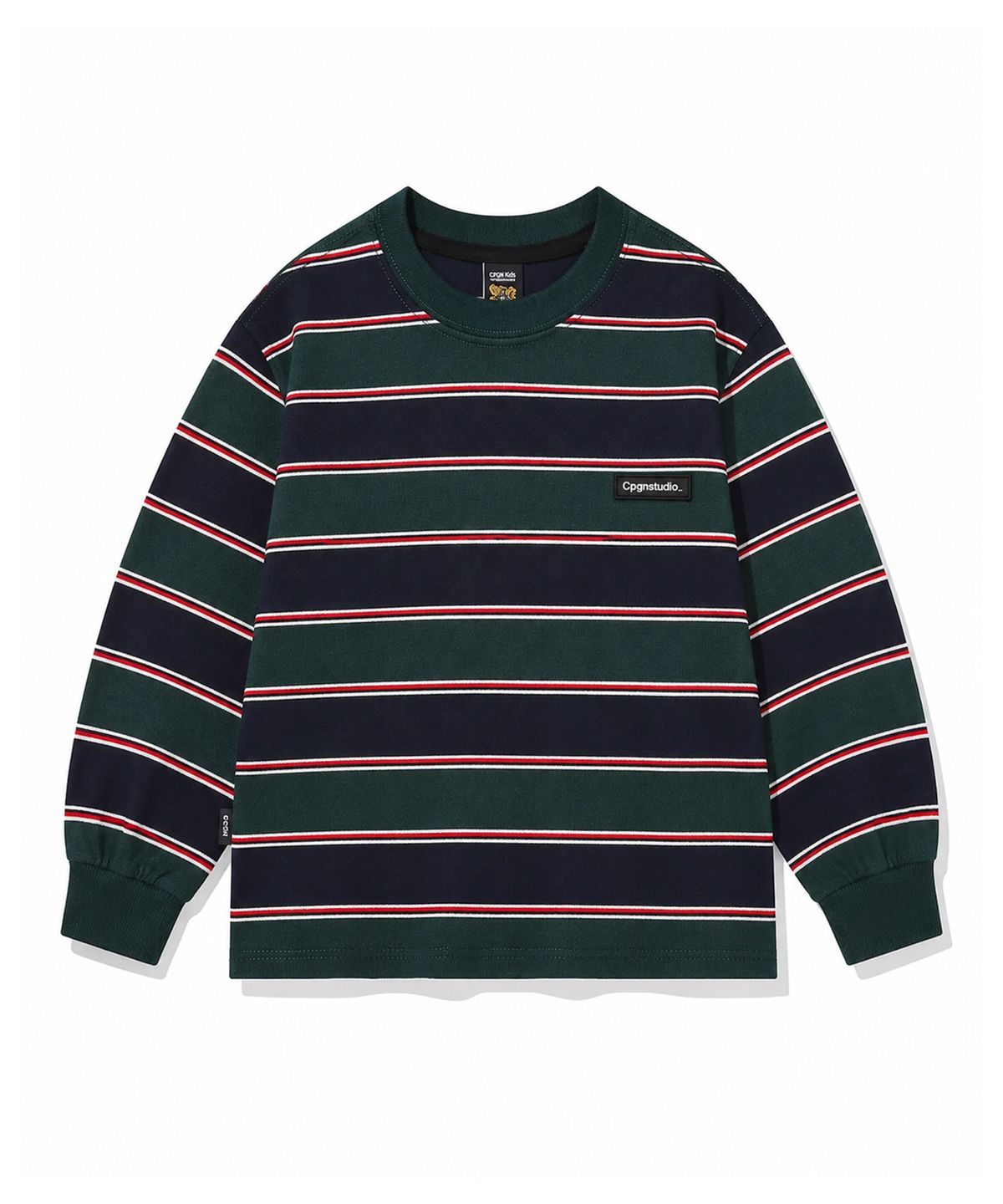 꼼파뇨 키즈(CPGN KIDS) KIDS 스트라이프 롱슬리브 네이비그린
