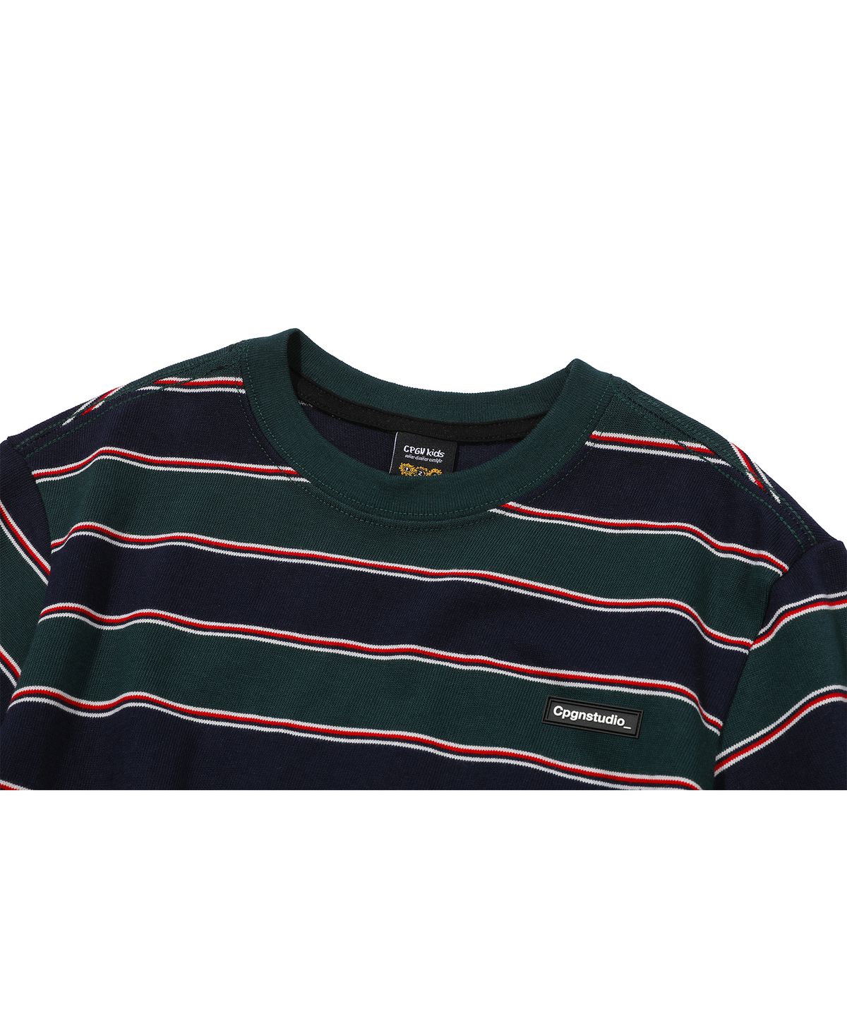 꼼파뇨 키즈(CPGN KIDS) KIDS 스트라이프 롱슬리브 네이비그린