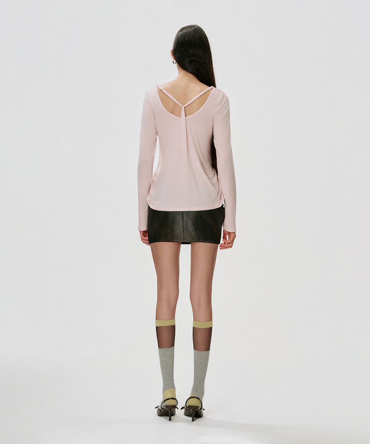 킴지수(KIMZISU) Sheer Color-Block Knee-High Socks_GREY