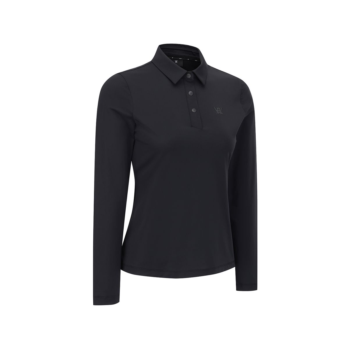 어뉴골프(ANEW GOLF) WOMEN SOLID LONG SLEEVE COLLAR T-SHIRT_BK