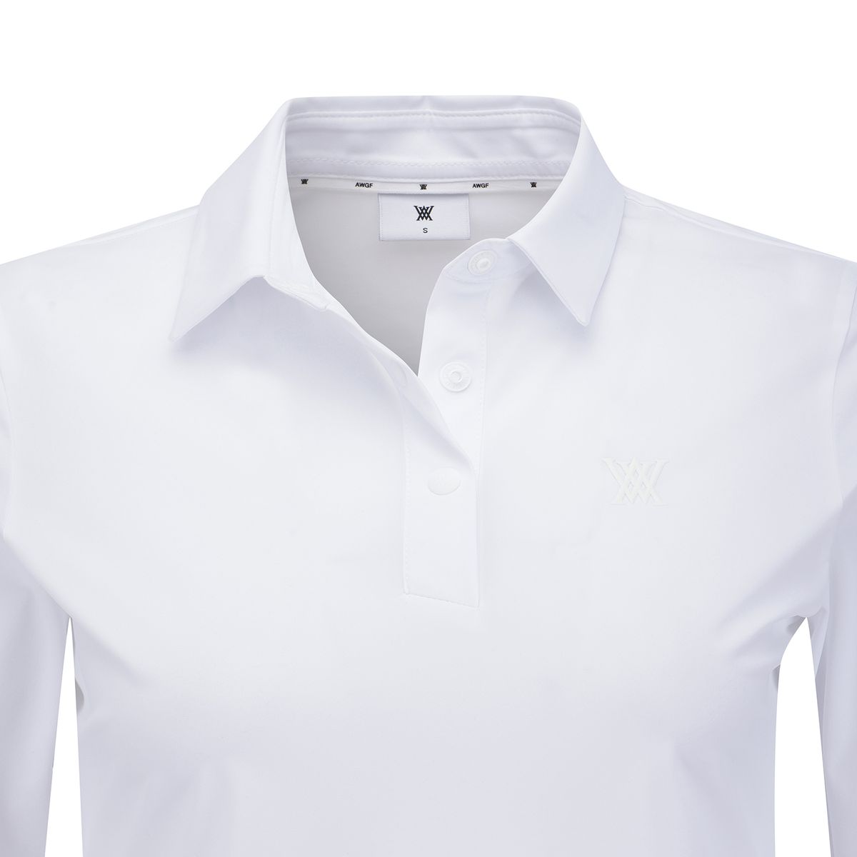 어뉴골프(ANEW GOLF) WOMEN SOLID LONG SLEEVE COLLAR T-SHIRT_WH