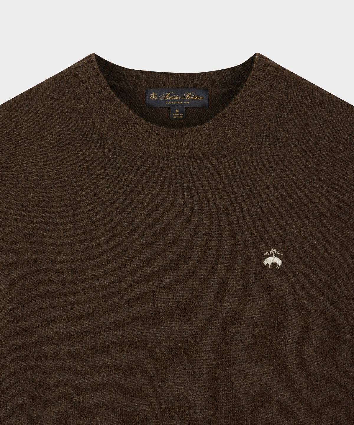 브룩스 브라더스(BROOKS BROTHERS) [Heritage] 울 캐시미어 솔리드 스웨터 (브라운) (BBWRMHG412)