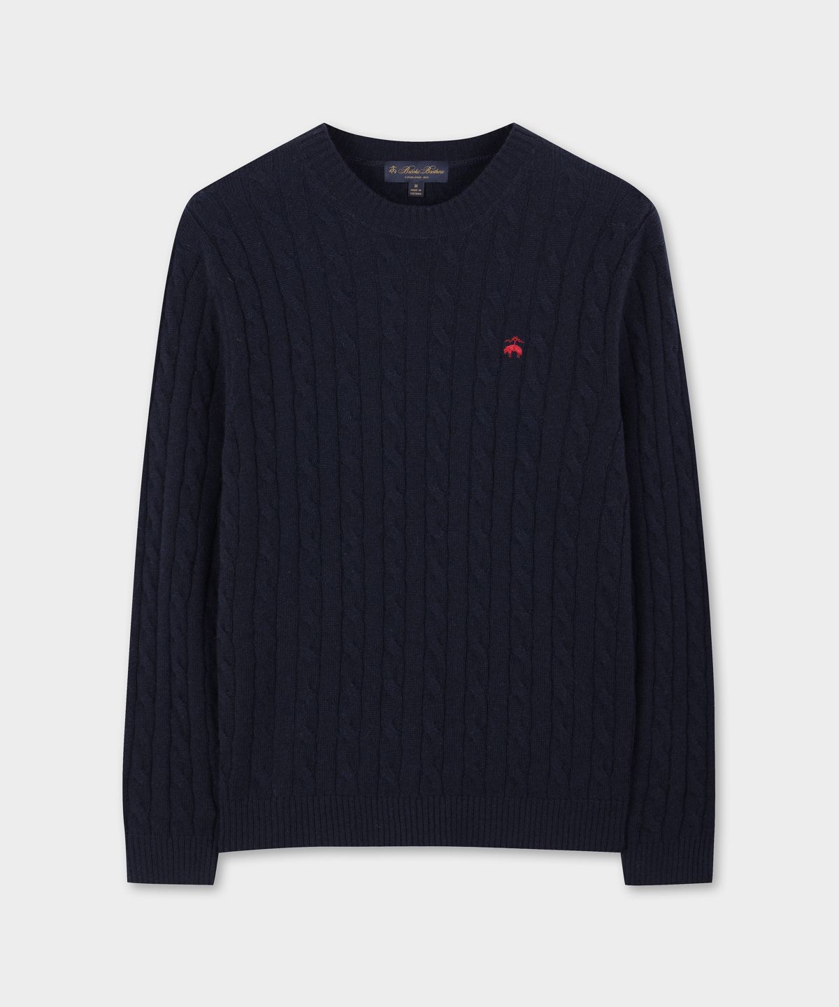 브룩스 브라더스(BROOKS BROTHERS) [Heritage] 울 캐시미어 케이블 스웨터 (네이비) (BBWRMHG411)