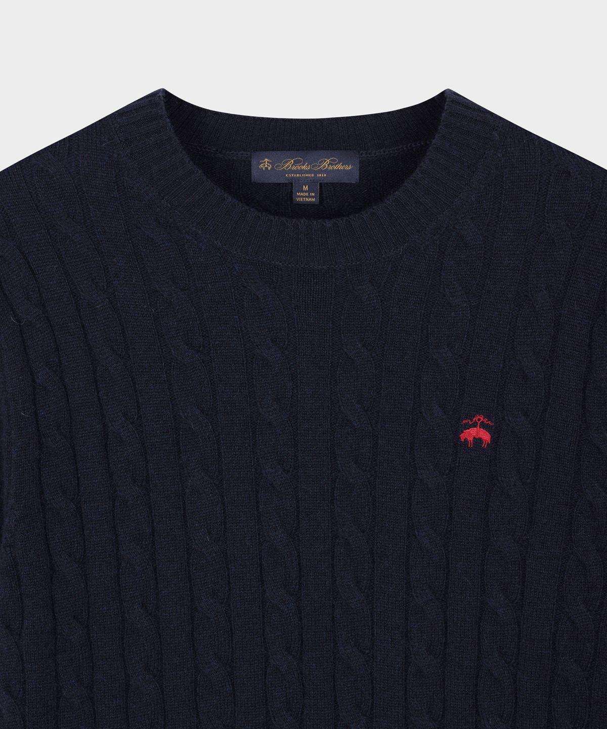브룩스 브라더스(BROOKS BROTHERS) [Heritage] 울 캐시미어 케이블 스웨터 (네이비) (BBWRMHG411)