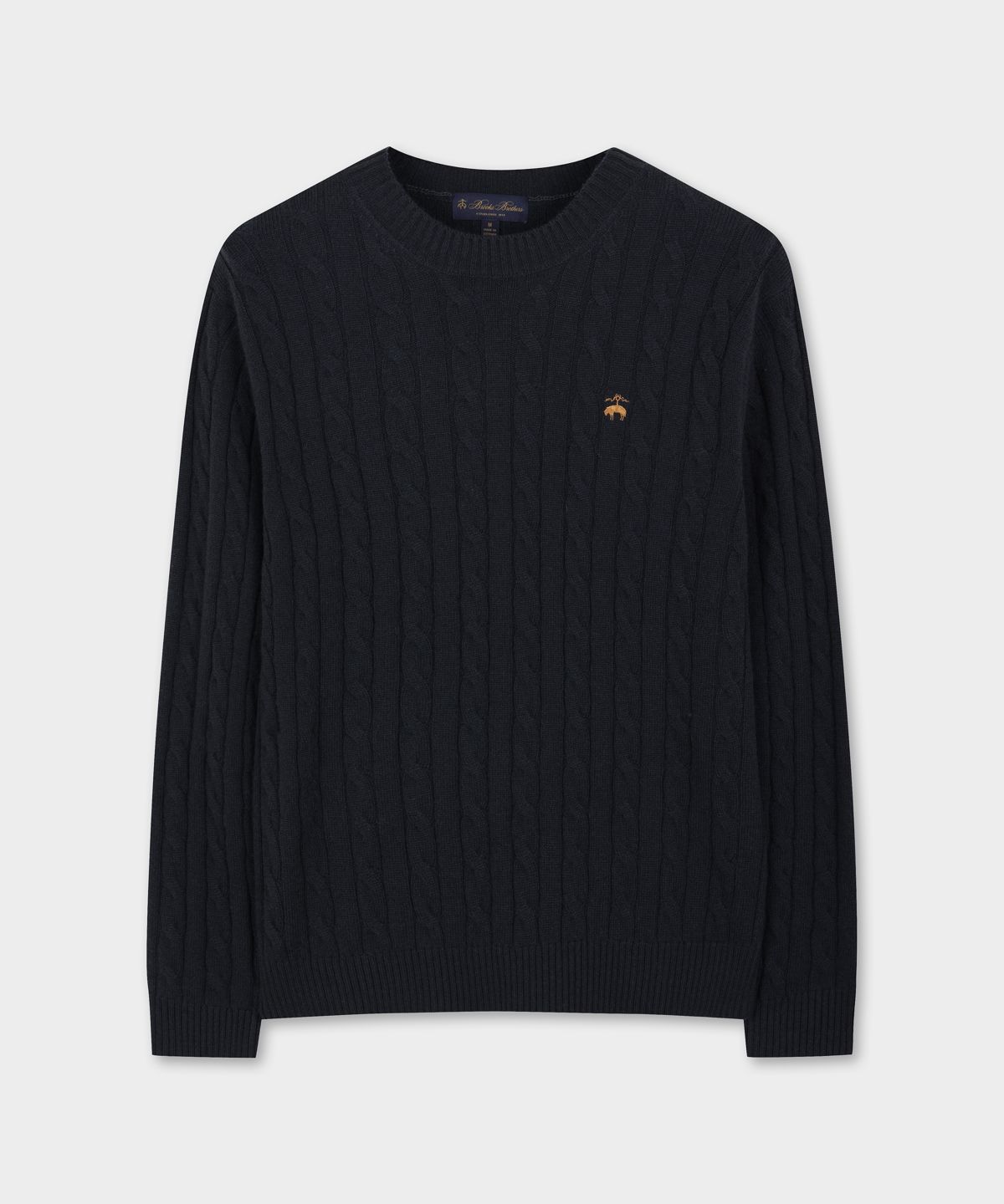 브룩스 브라더스(BROOKS BROTHERS) [Heritage] 울 캐시미어 케이블 스웨터 (다크그린) (BBWRMHG411)
