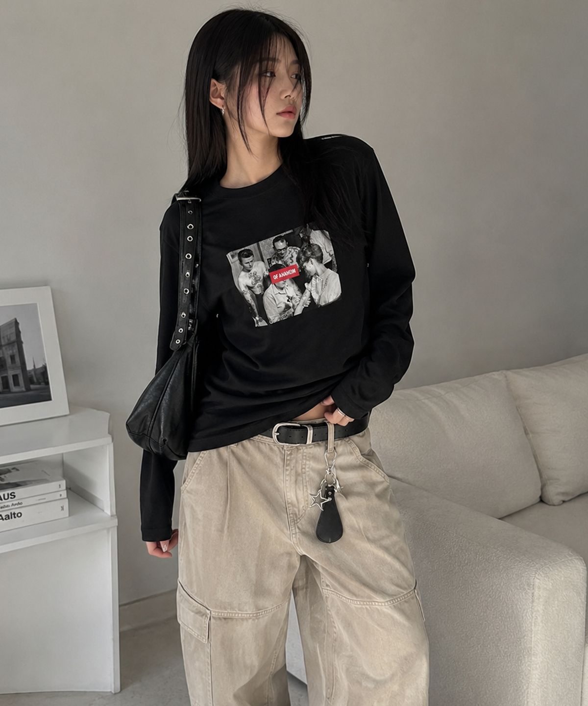 그레이버 오디너리(GRAVER ORDINARY) [ODNR UNISEX]Tattoo 롱슬리브 긴팔티셔츠_White
