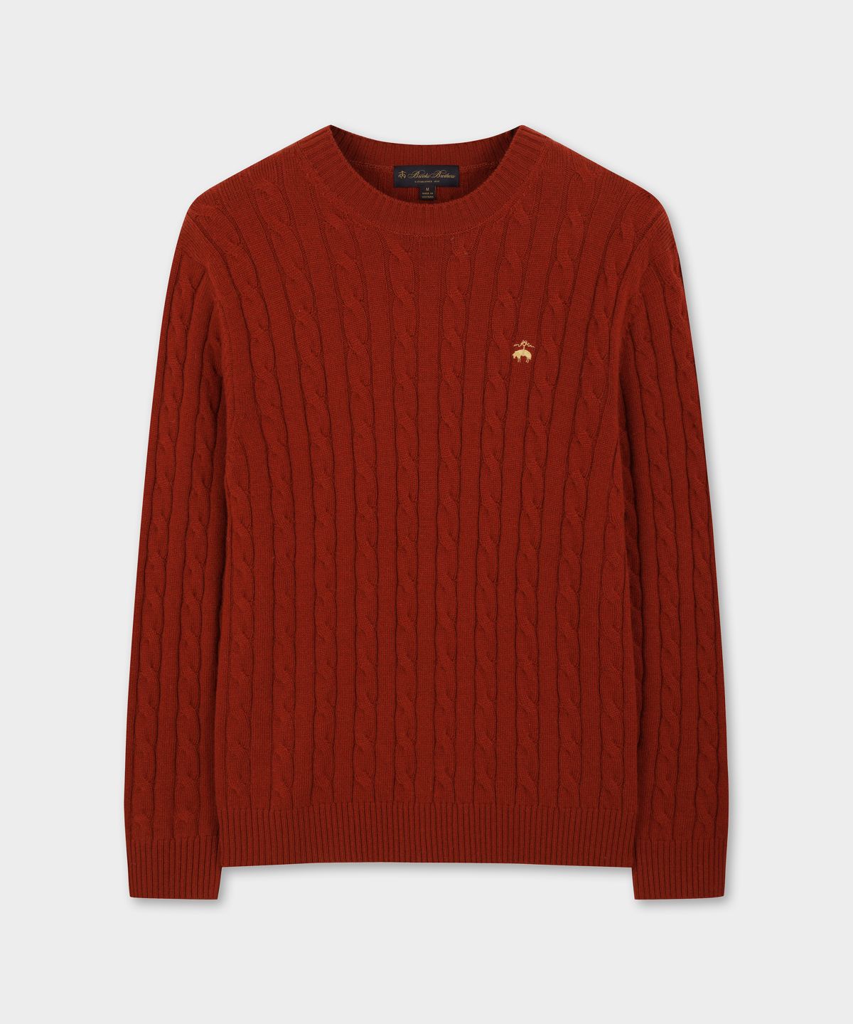 브룩스 브라더스(BROOKS BROTHERS) [Heritage] 울 캐시미어 케이블 스웨터 (레드) (BBWRMHG411)