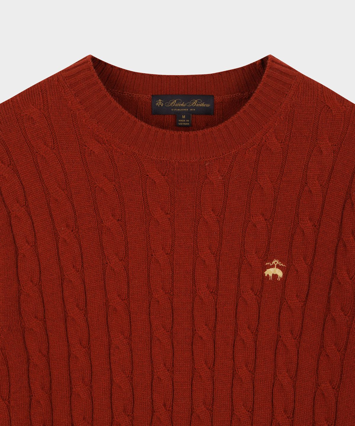 브룩스 브라더스(BROOKS BROTHERS) [Heritage] 울 캐시미어 케이블 스웨터 (레드) (BBWRMHG411)