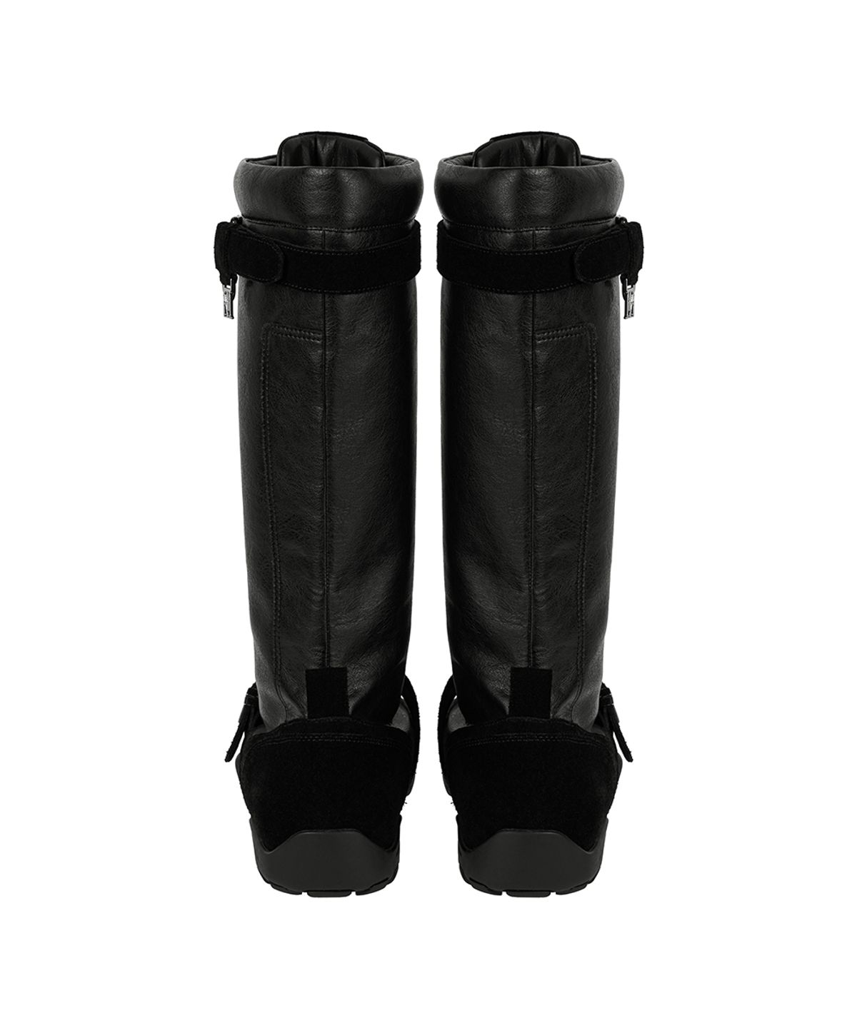 트리밍버드(TREEMINGBIRD) Suede-Panelled Boxing Boots [ Black ]