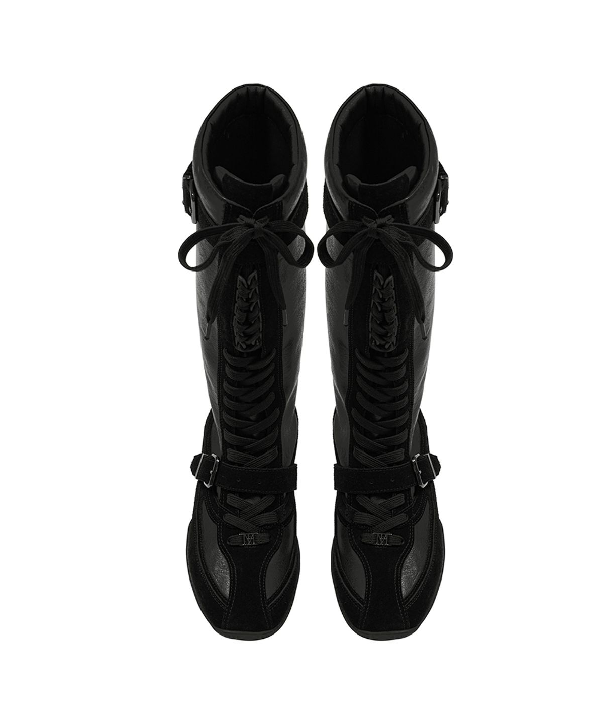 트리밍버드(TREEMINGBIRD) Suede-Panelled Boxing Boots [ Black ]