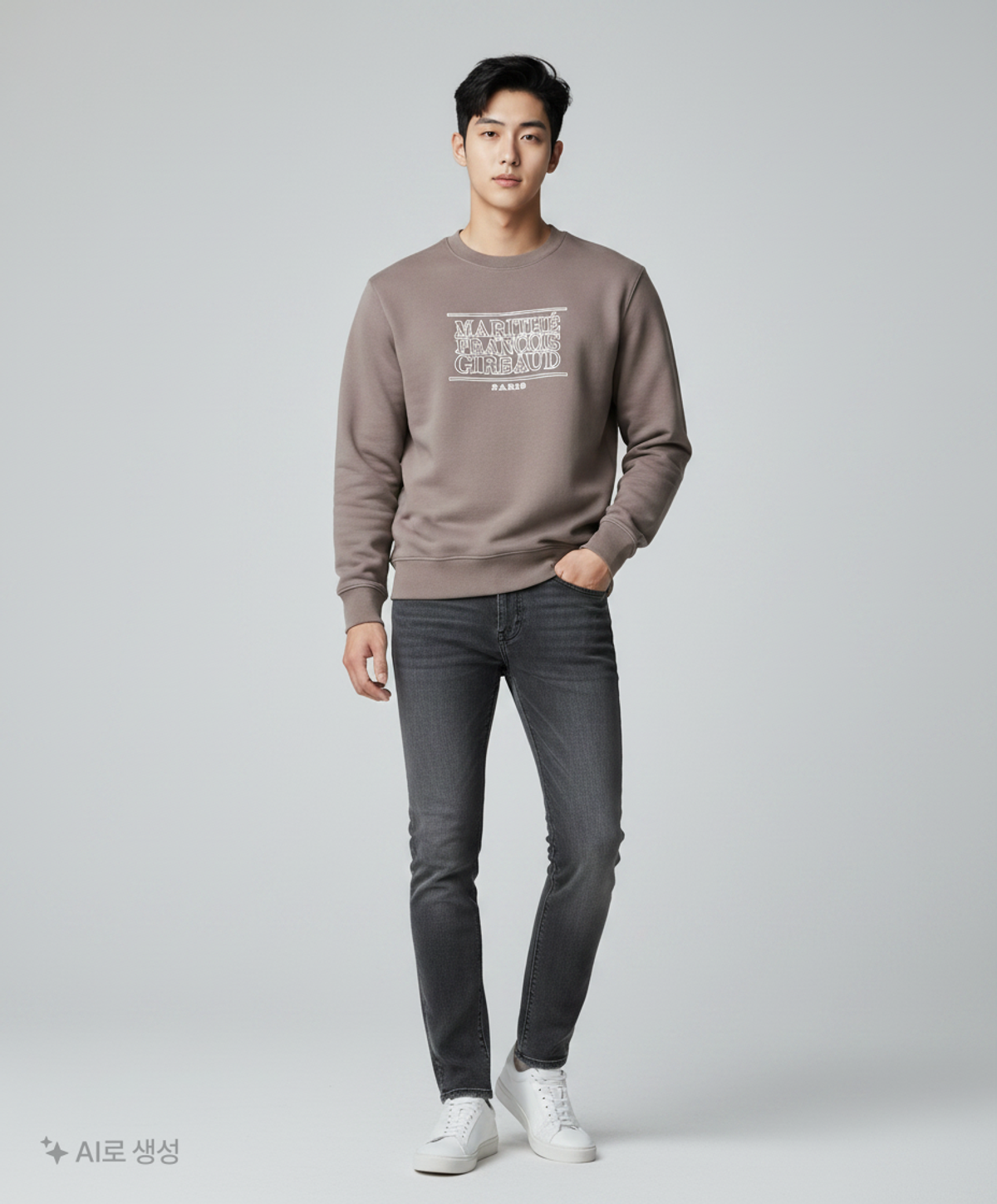 마리떼 프랑소와 저버(MARITHÉ + FRANҪOIS GIRBAUD) DOODLE CLASSIC LOGO SWEATSHIRT charcoal S