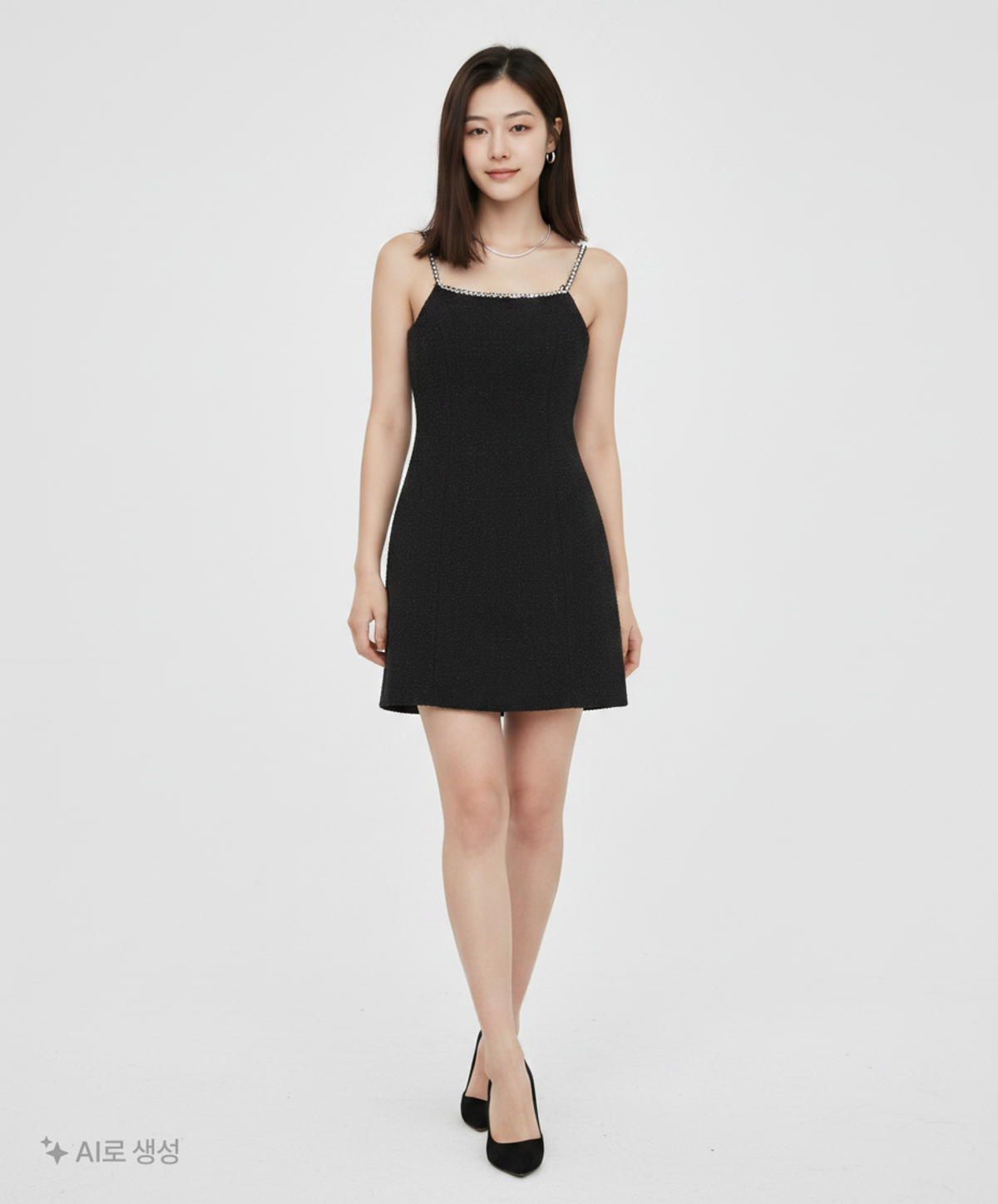 오앨(OUEL) TWEED MINI DRESS_BLACK S