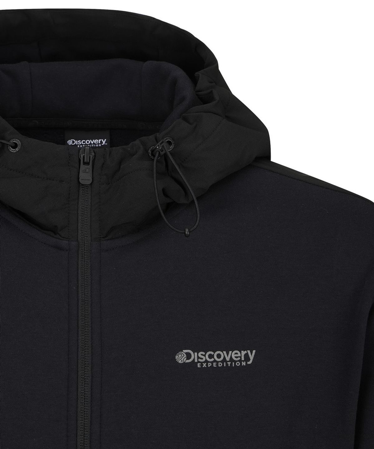 디스커버리 익스페디션(DISCOVERY EXPEDITION) 유니 소로나웜 기모 니트 후드 집업 (BLACK)