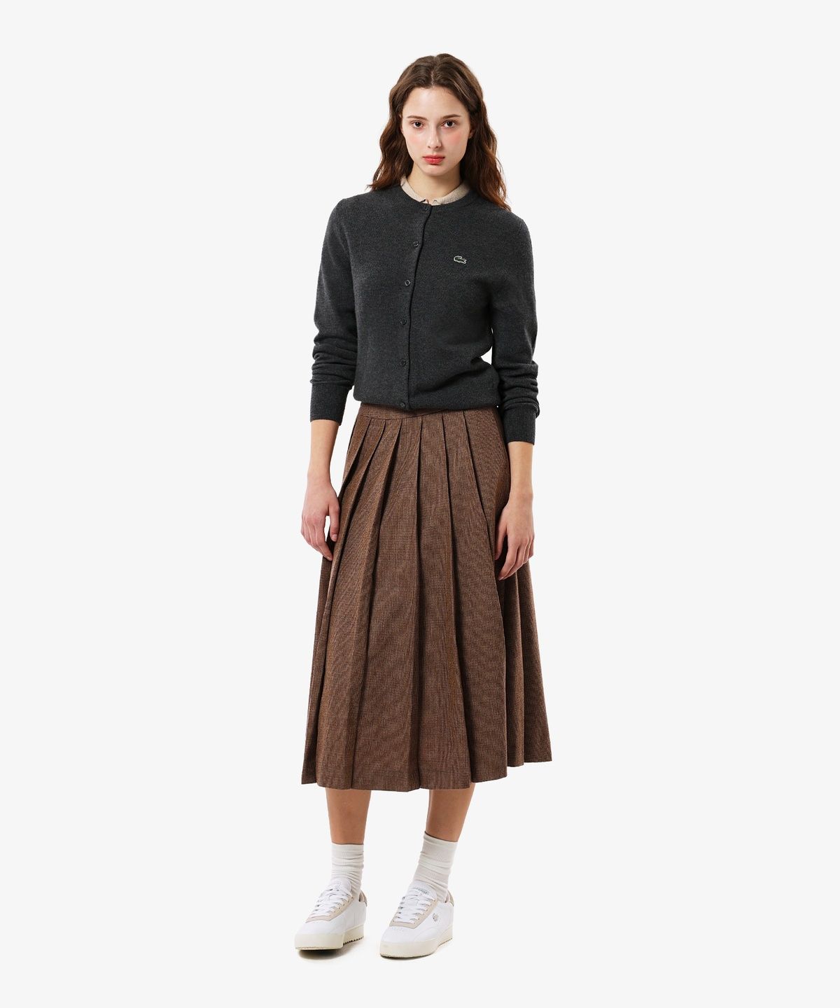 라코스테(LACOSTE) 여성 베이직 크루넥 가디건 AF222E-56N EL6