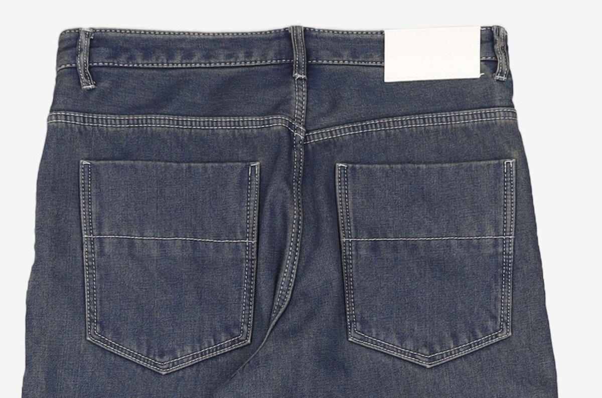 데케트(DECET) Mid Rise Wide Jeans DCPT027CrinkleBlue 32