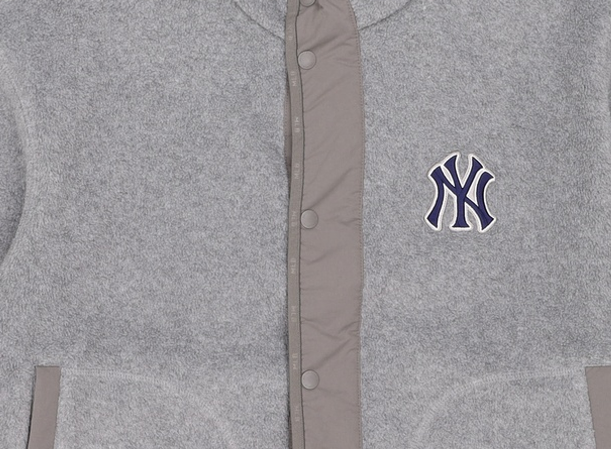 엠엘비(MLB) 우븐 믹스 후리스 스탠넥 집업 NY (D.Melange Grey) 95