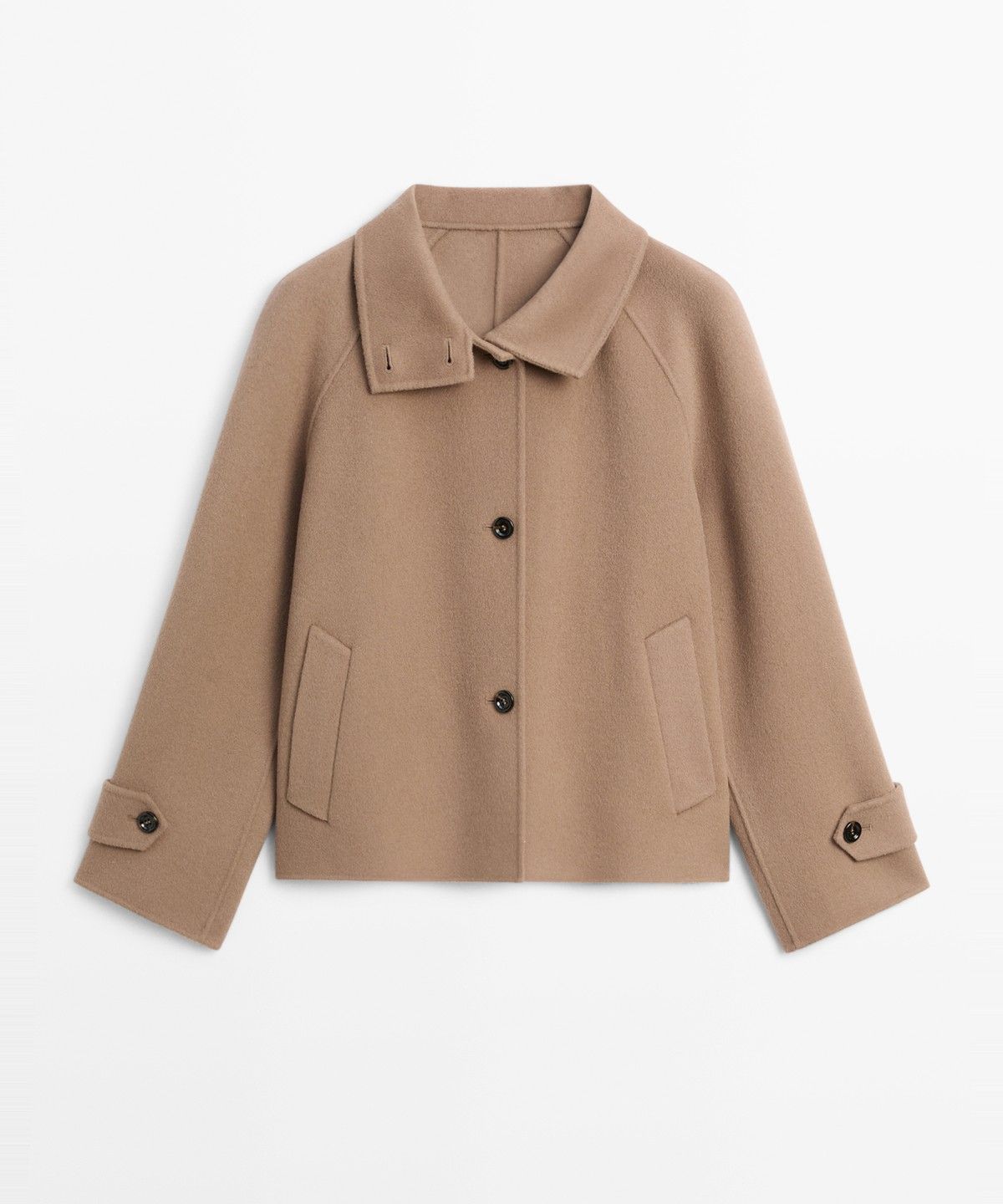 마시모두띠(MASSIMO DUTTI) 울 혼방 하이넥 쇼트 재킷