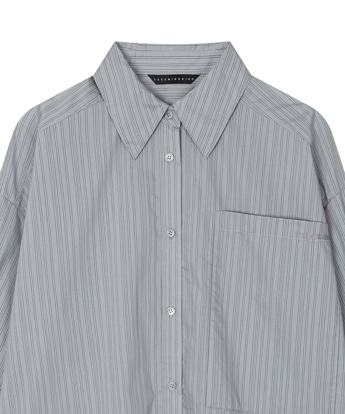 트리밍버드(TREEMINGBIRD) New Multi Tuck Oversized Shirt [ Gray ]