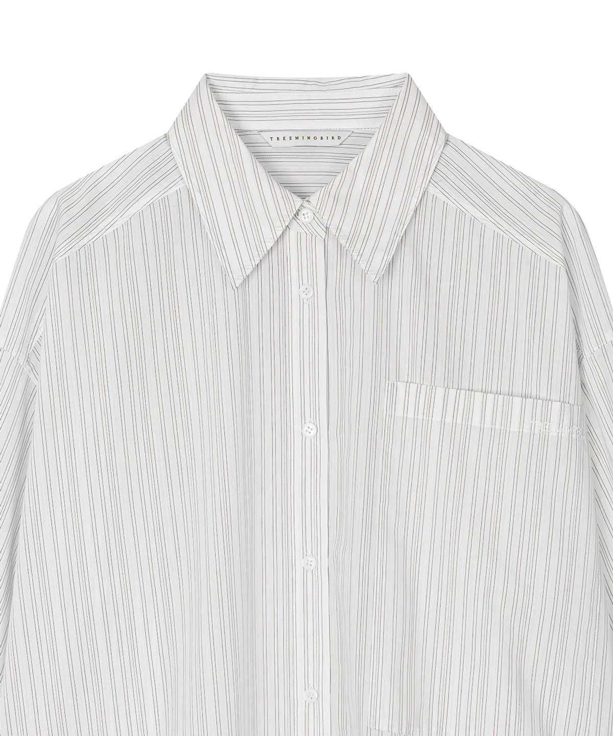 트리밍버드(TREEMINGBIRD) New Multi Tuck Oversized Shirt [ White ]