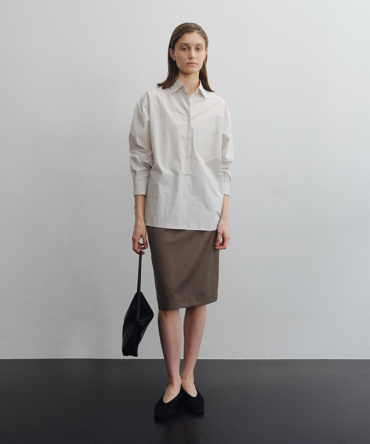 로트(LOTE) Wool Blend Midi Skirt_2 Color