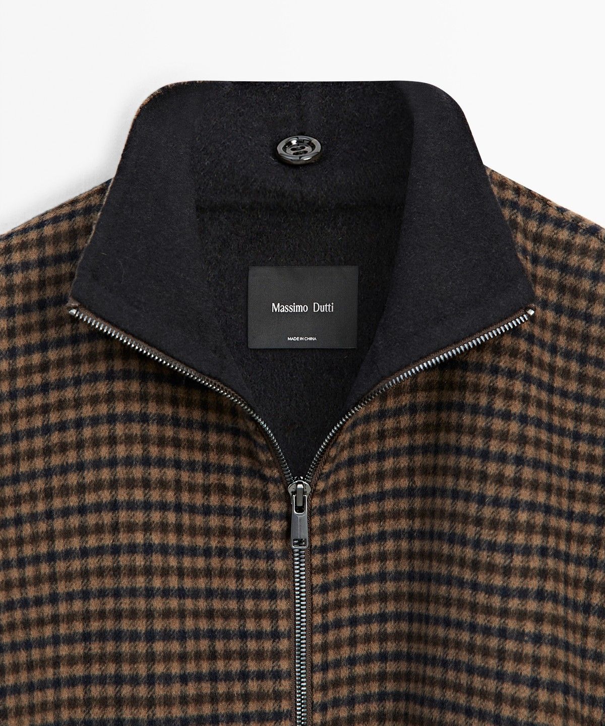 마시모두띠(MASSIMO DUTTI) 깅엄 체크 스카프 봄버 재킷