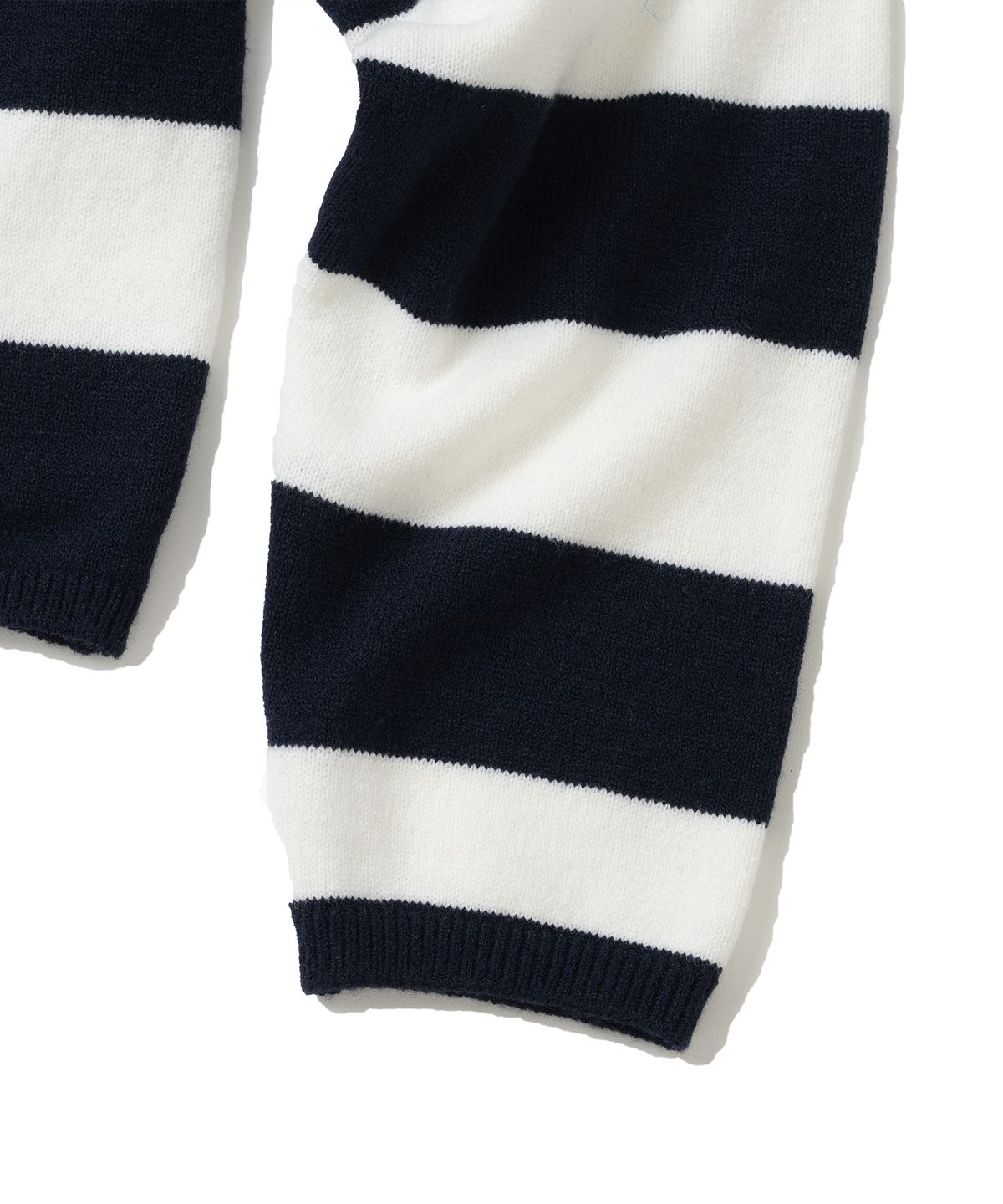 니티드(KNITTED) (UNISEX) 스트라이프 럭비 카라 니트 NAVY