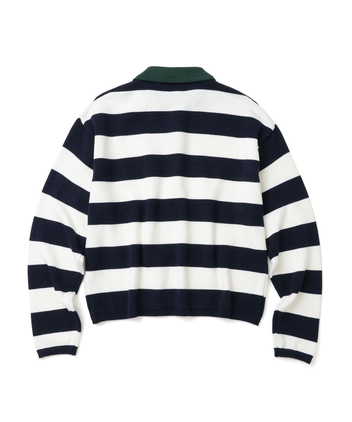 니티드(KNITTED) (UNISEX) 스트라이프 럭비 카라 니트 NAVY