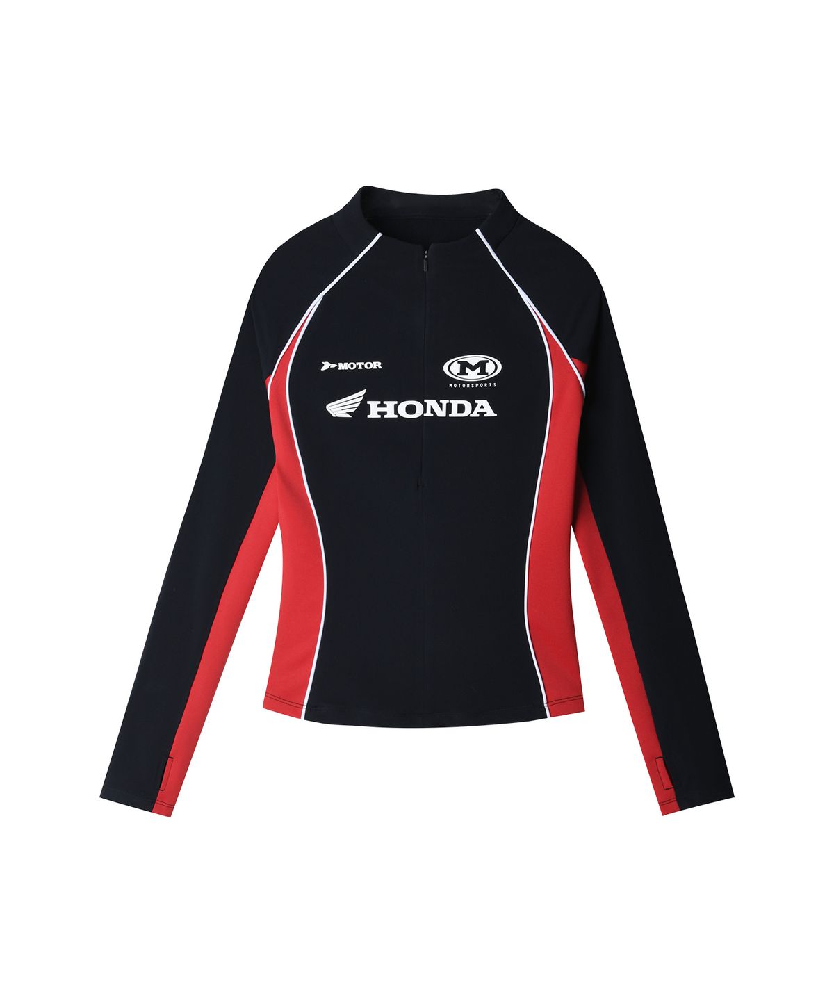 핍스 모터사이클(PHYPS MOTORCYCLE) Women Fleece 1/4 Zip Long Sleeve Red
