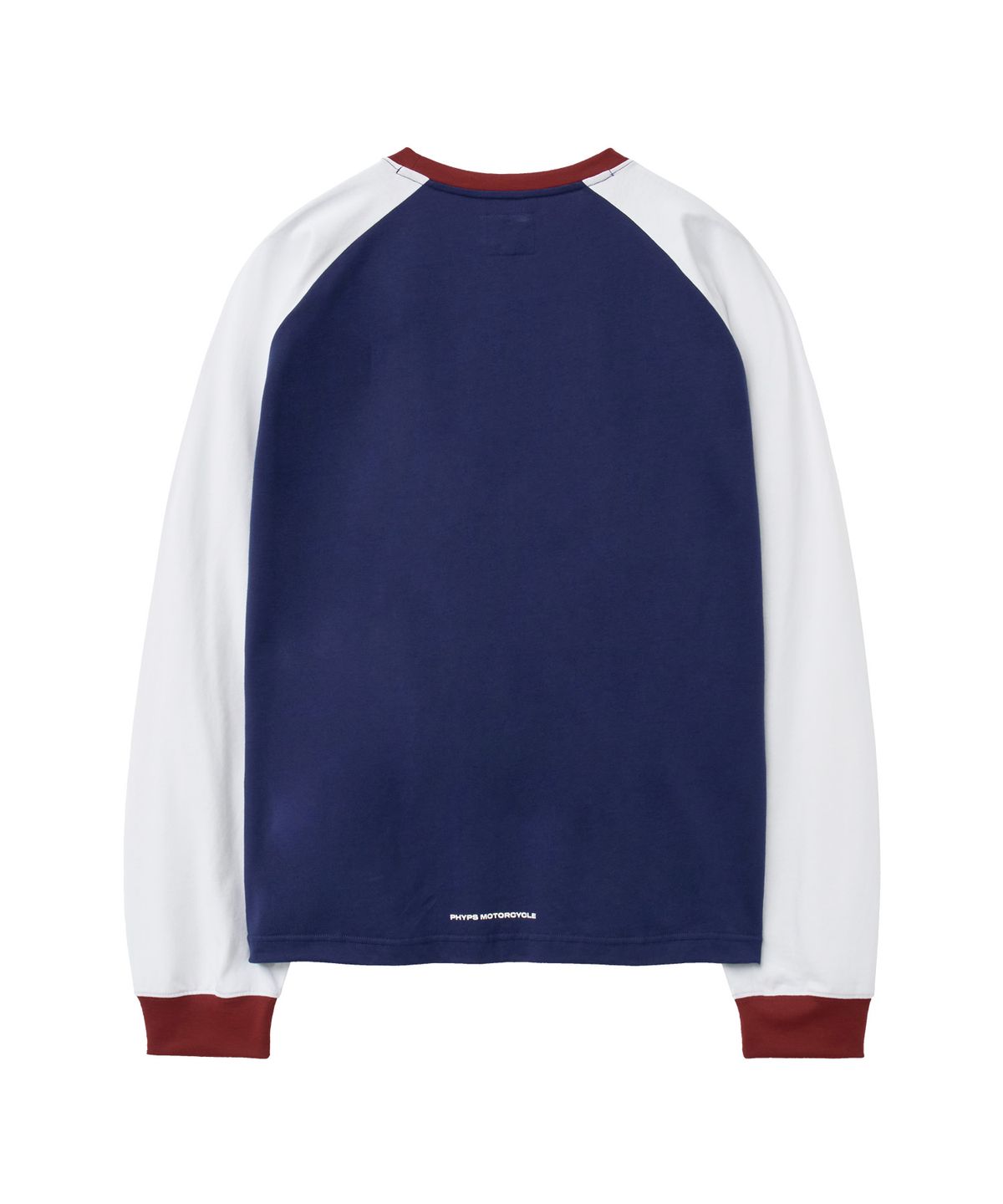 핍스 모터사이클(PHYPS MOTORCYCLE) Tri Color Raglan Long Sleeve Navy