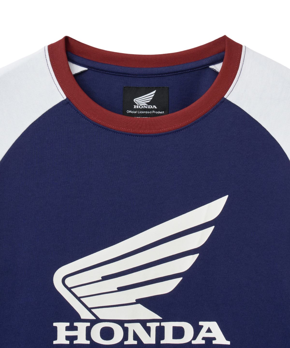 핍스 모터사이클(PHYPS MOTORCYCLE) Tri Color Raglan Long Sleeve Navy