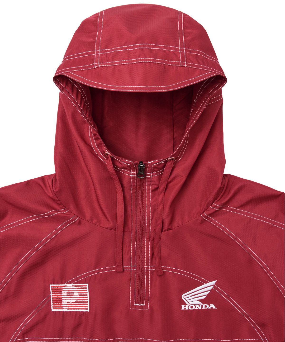 핍스 모터사이클(PHYPS MOTORCYCLE) Ripstop Hooded Soccer Anorak Red