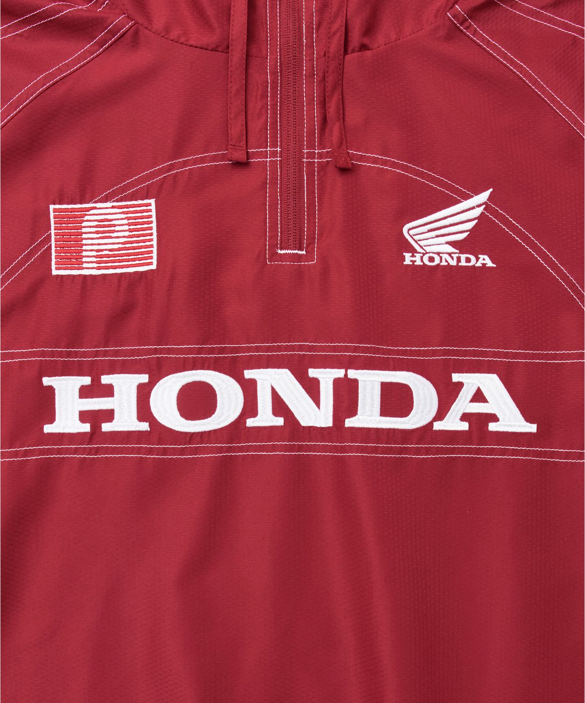 핍스 모터사이클(PHYPS MOTORCYCLE) Ripstop Hooded Soccer Anorak Red