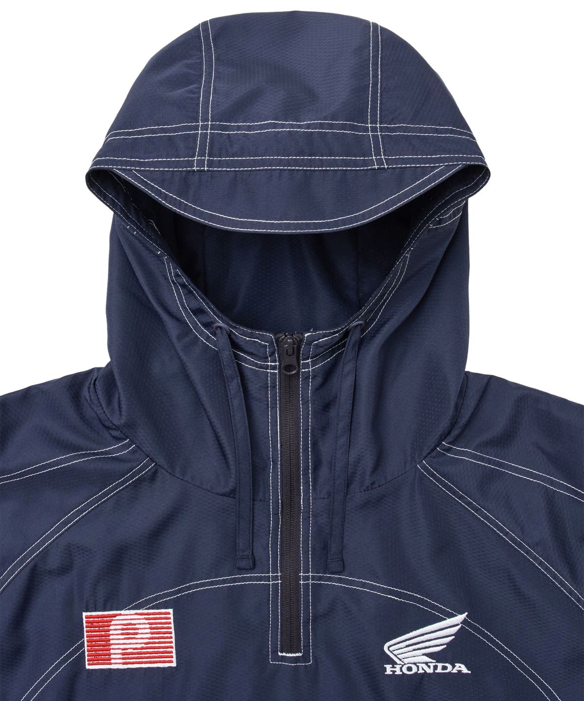 핍스 모터사이클(PHYPS MOTORCYCLE) Ripstop Hooded Soccer Anorak Navy