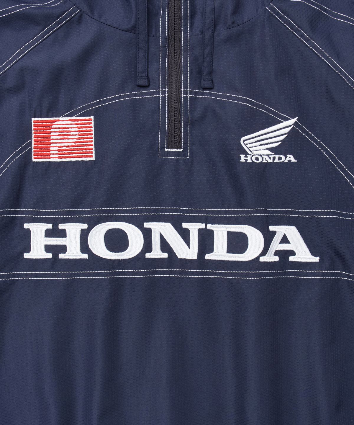 핍스 모터사이클(PHYPS MOTORCYCLE) Ripstop Hooded Soccer Anorak Navy