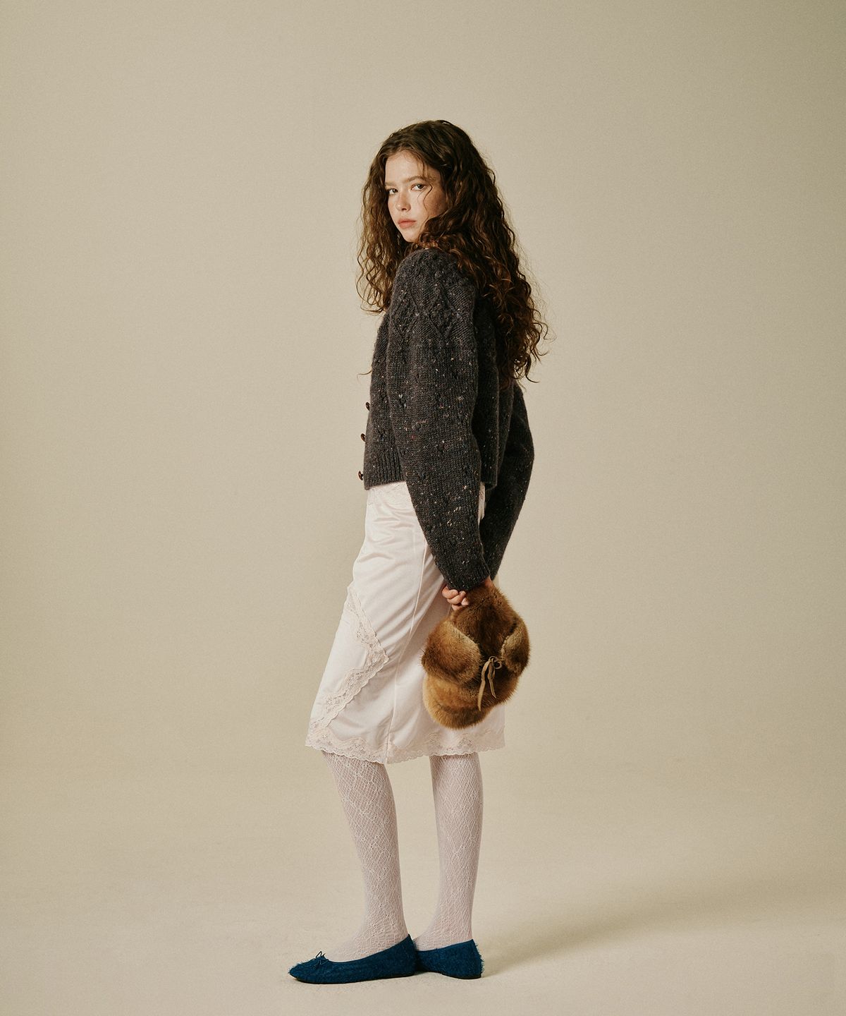 그린버터(GREENBUTTER) Classic Wool Cardigan (Charcoal)