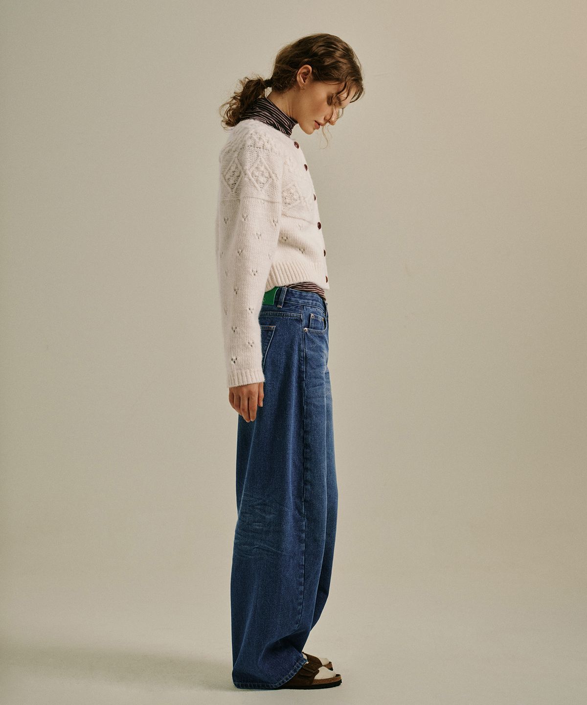 그린버터(GREENBUTTER) Classic Wool Cardigan (Cream)