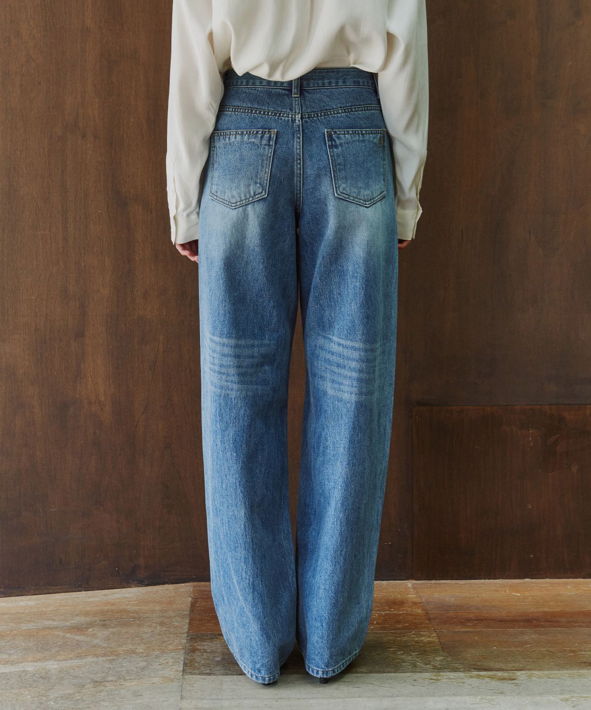 시야쥬(SIYAZU) SIJN6120 배럴 와이드 커브드 데님_Medium blue