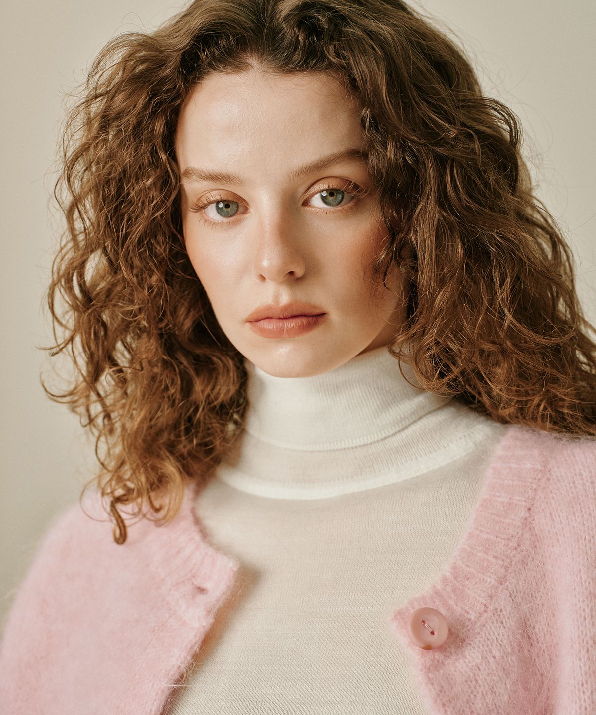 그린버터(GREENBUTTER) Fuzzy Kid Mohair Cardigan (Pink)