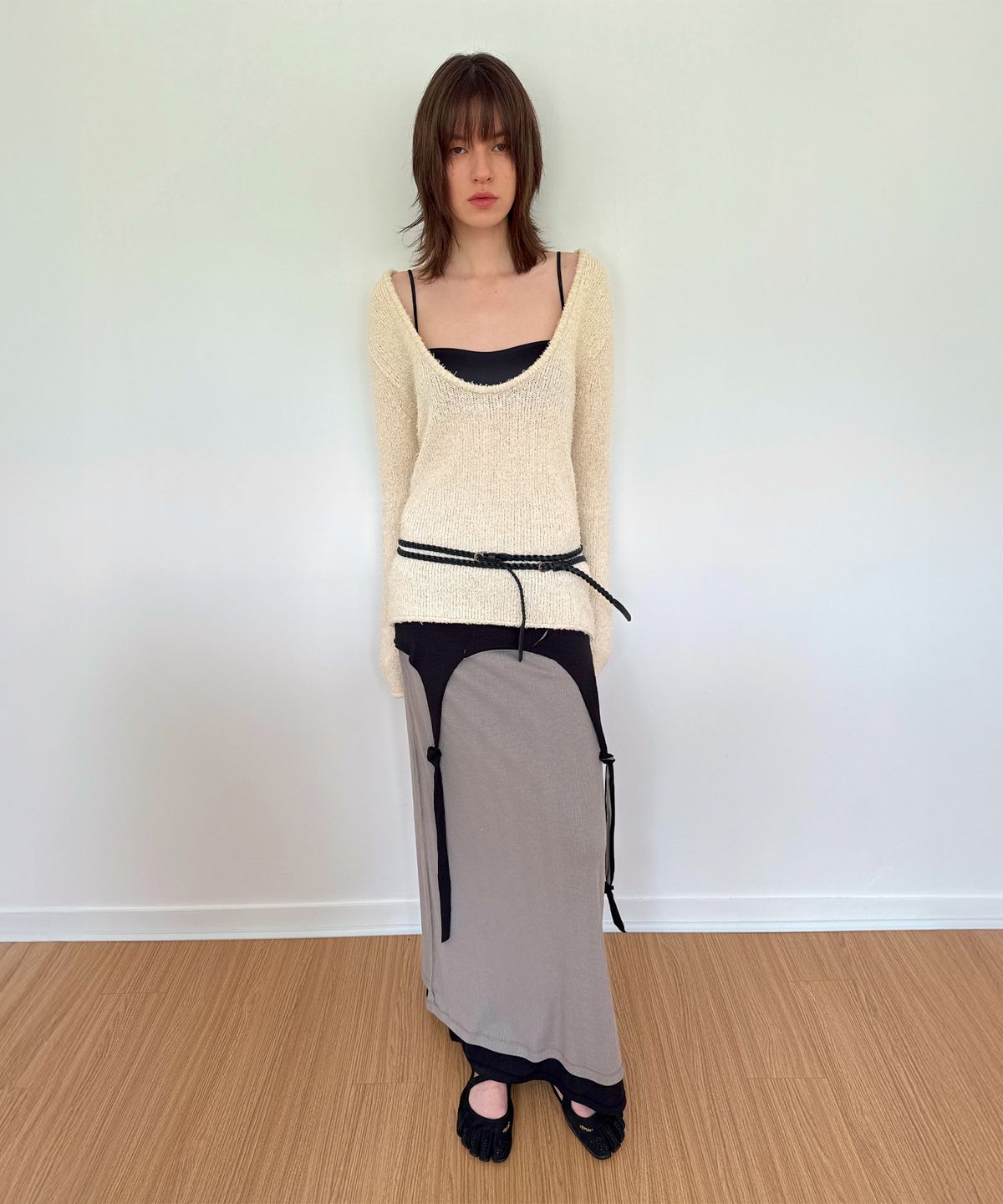 다이애그널(DIAGONAL) DOUBLE LAYER WEAVING BELT (black)