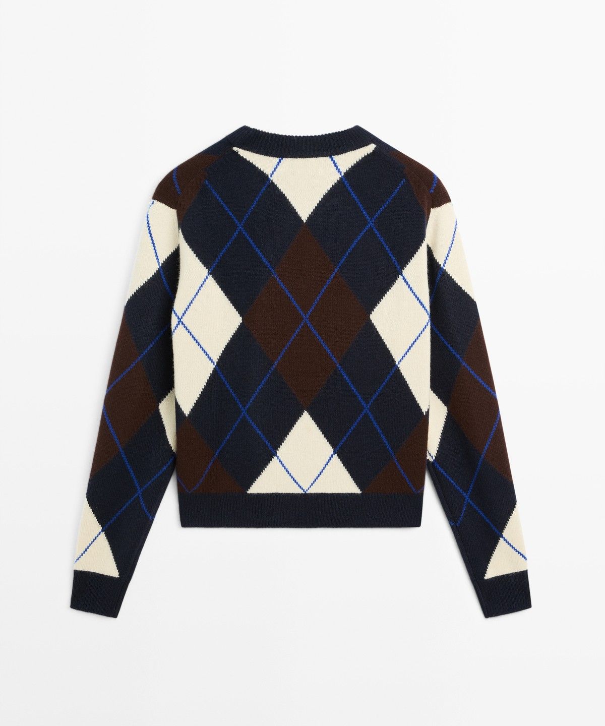 마시모두띠(MASSIMO DUTTI) 100% 울 아가일 니트 스웨터