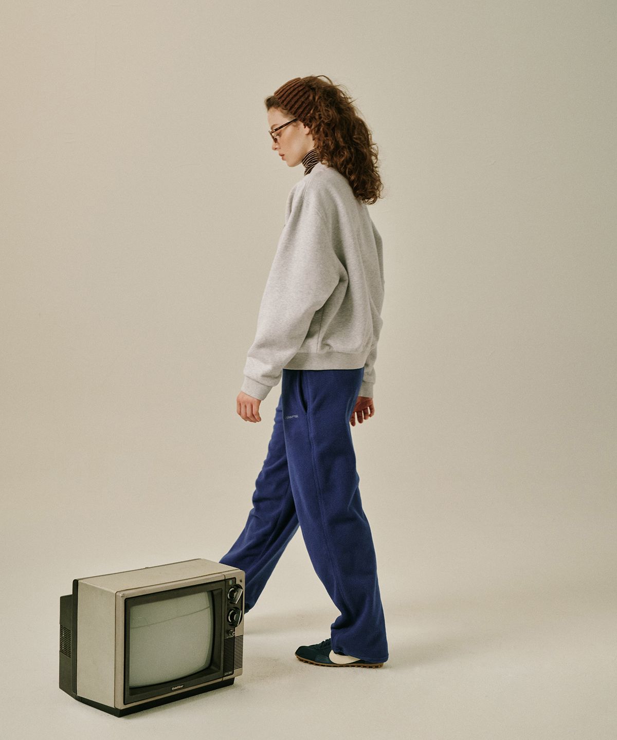 그린버터(GREENBUTTER) Butter Wing Button Sweatshirt (Melange)