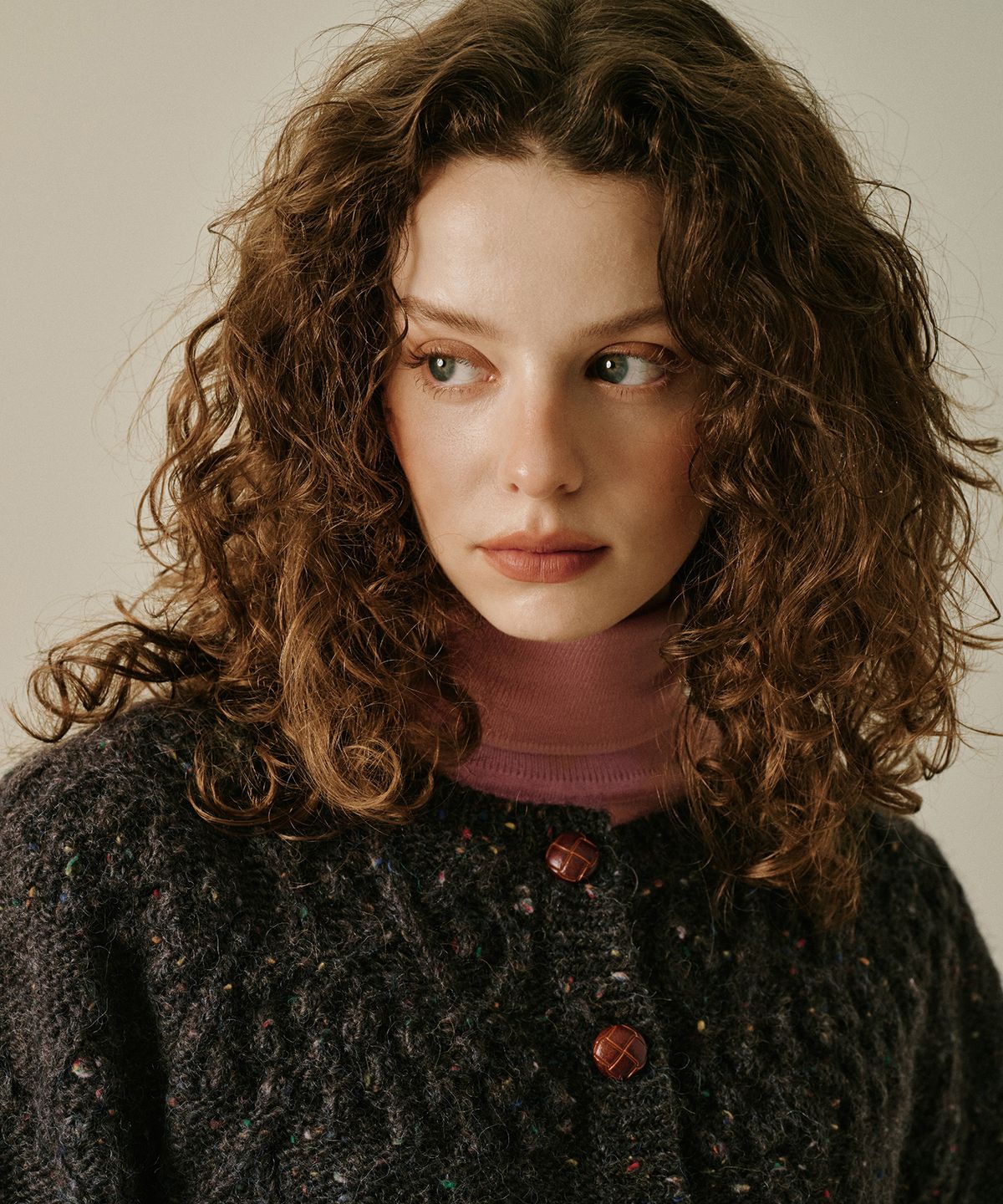그린버터(GREENBUTTER) Wool Turtleneck Knit (Pink)
