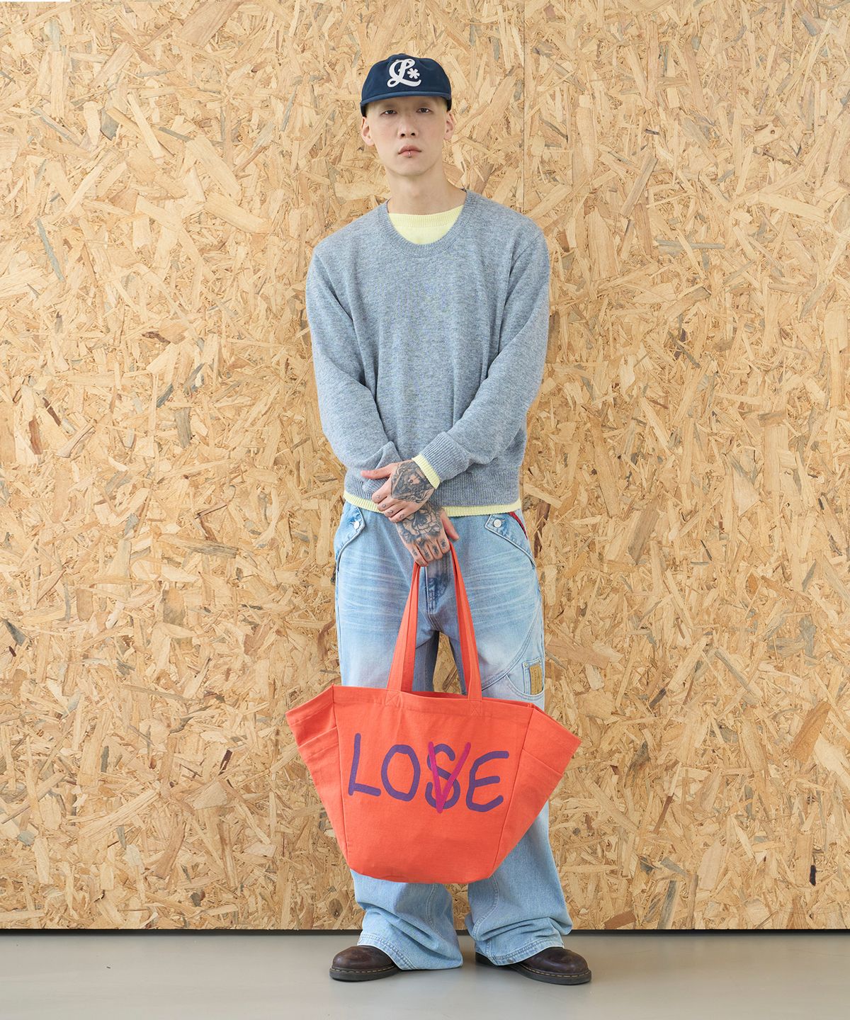 루저스클럽(LOSERS CLUB) 로고 핫픽스 러브 에코백 오렌지