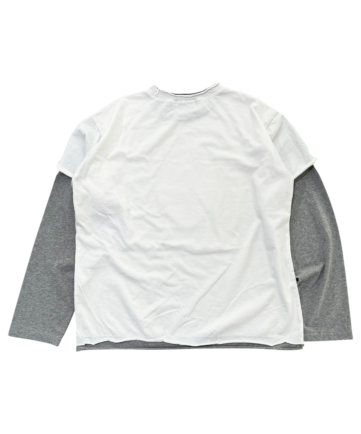 스케이터락(SK8ER ROCK) Rebel Buddha Layered T-Shirt (ivory*melange gray)
