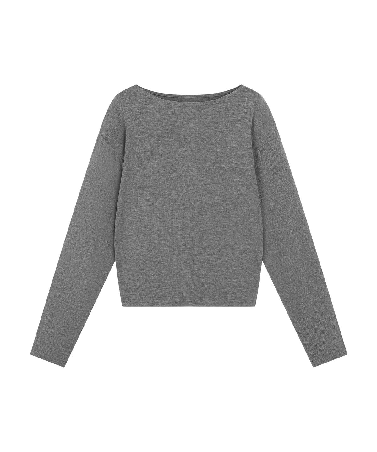 시야쥬(SIYAZU) SITP5312 보트넥 드롭 숄더 티셔츠_Melange gray